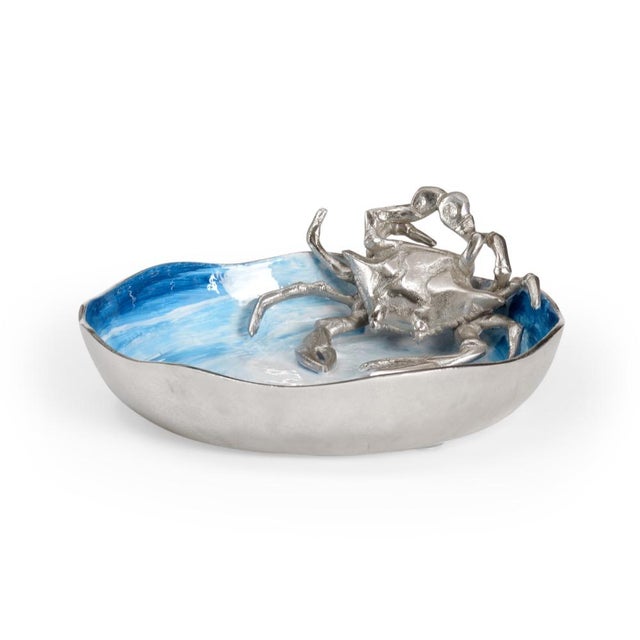 Contemporary Wildwood Blue Aluminum Crab Bowl For Sale - Image 3 of 3