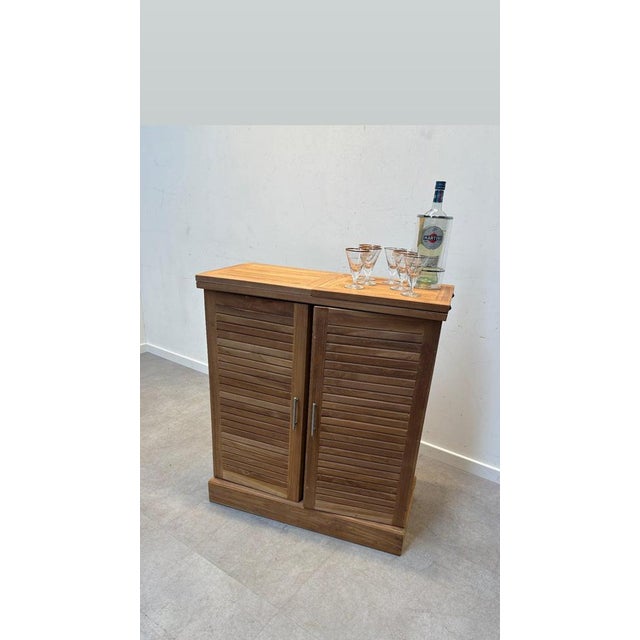Foldable Outdoor Bar in Teak For Sale - Image 6 of 6