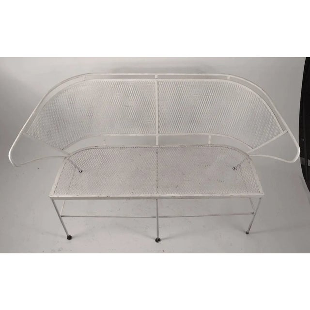 Mid-Century Modern Metal Mesh Settee Attributed to Woodard For Sale - Image 3 of 6