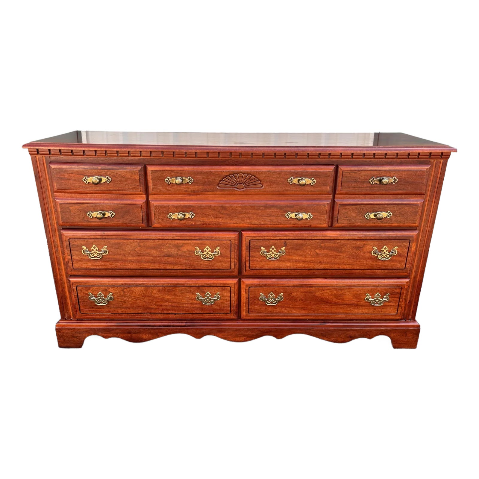 broyhill long dresser Mid Century Modern Walnut CREDENZA / Long Dresser by BROYHILL Premier, c. 1960's