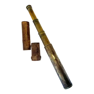 1870 J H Steward Lord Bury Brass Telescope with Leather Case London Ca - 2 Pieces