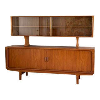 Mid-Century Modern Teak Credenza & Hutch For Sale