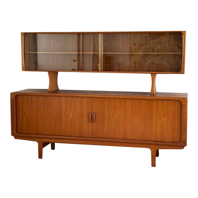 Mid-Century Modern Teak Credenza & Hutch For Sale