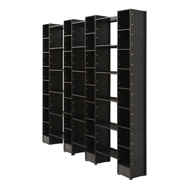 LB72 Bookcase with Brass Details by Marco Zanuso for Poggi, 1982 For Sale