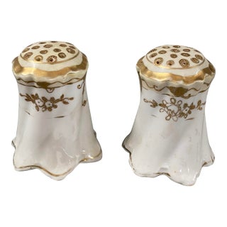 1920s Antique Nippon Hand Painted Floral Salt and Pepper Shakers- a Pair For Sale