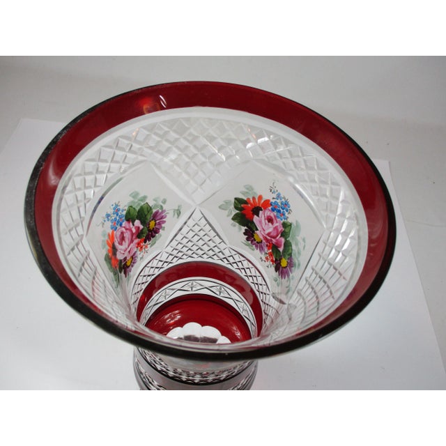 Transparent 1960s Bohemian Art Glass Pedestal Vase For Sale - Image 8 of 11