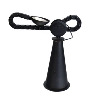 Vintage Italian Black Gaucho Desk Lamp by Studio P.E.R for Egoluce, 1980s For Sale