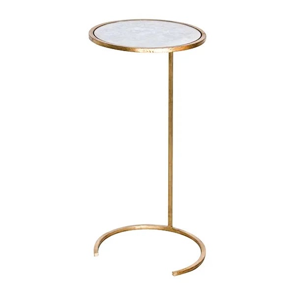 Modern Gold Leaf Round Martini Table For Sale - Image 3 of 3