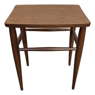 Mersman Mid Century Walnut and Formica Top Small Side Table For Sale