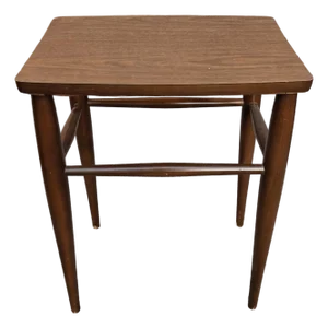 Mersman Mid Century Walnut and Formica Top Small Side Table