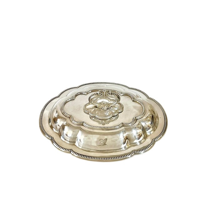 English Vintage Engraved Houston Country Club Trophy by Mappin & Webb English Sheffield Plate Serving Dish For Sale - Image 3 of 17