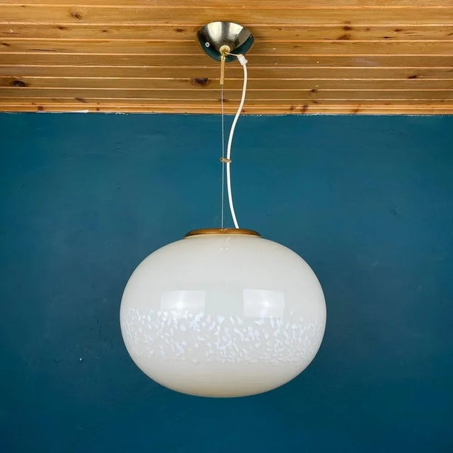 Mid-Century Modern Italian Beige Murano Pendant Lamp from Vetri Murano, 1970s For Sale - Image 3 of 11