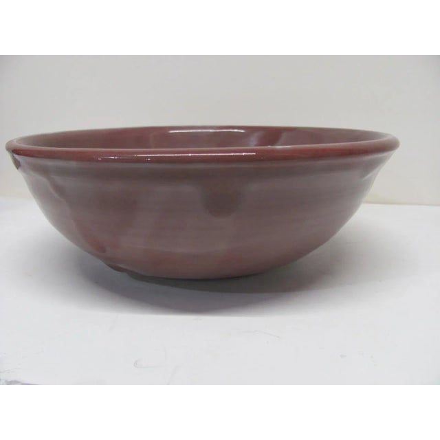 Late 20th Century Vintage Ishmael Soto Abstract Pink and Blue Glaze Glazed Bowl For Sale - Image 5 of 9
