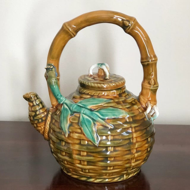 Antique Chinese Majolica Sancai Teapot For Sale - Image 9 of 12
