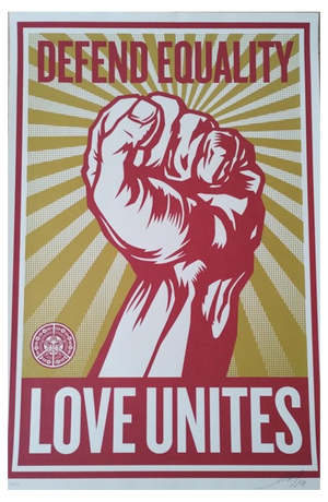 Shepard Fairey (Obey), Love Unites, 2008, Screen Print