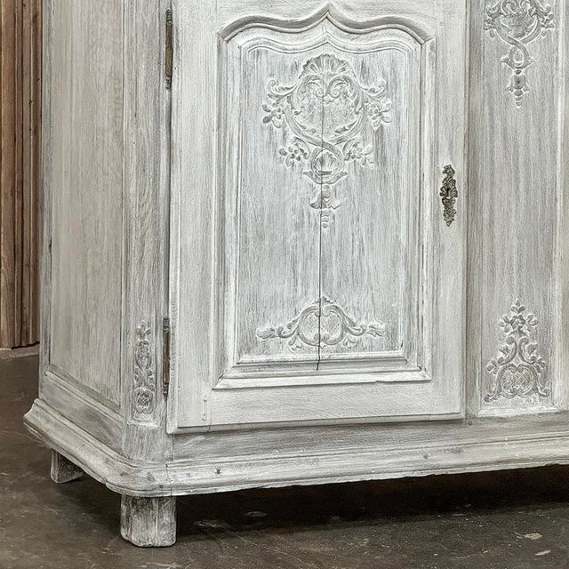 18th Century Country French Hand-Carved Whitewashed Buffet For Sale - Image 12 of 18