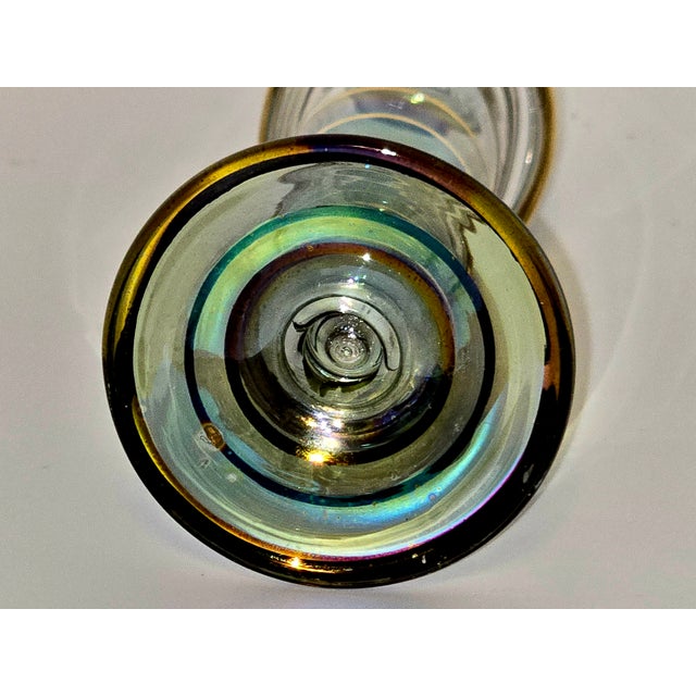 Green Vintage Egyptian Glass Perfume Bottle, Hand-Blown For Sale - Image 8 of 9