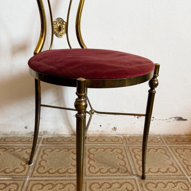 Mid-Century Modern Hollywood Regency Brass Chair attributed to Paolo Buffa, Italy, 1950s For Sale - Image 9 of 17