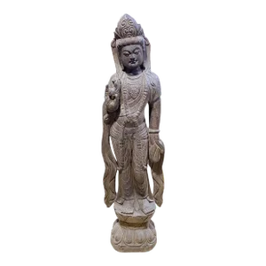 Vintage Hand Carved Stone Quan Yin Statue the Goddess of Life 48" H