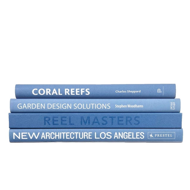 Transitional Decorative Books - Marlin Coffee Table Stack - 4 Blue Books For Sale - Image 3 of 3