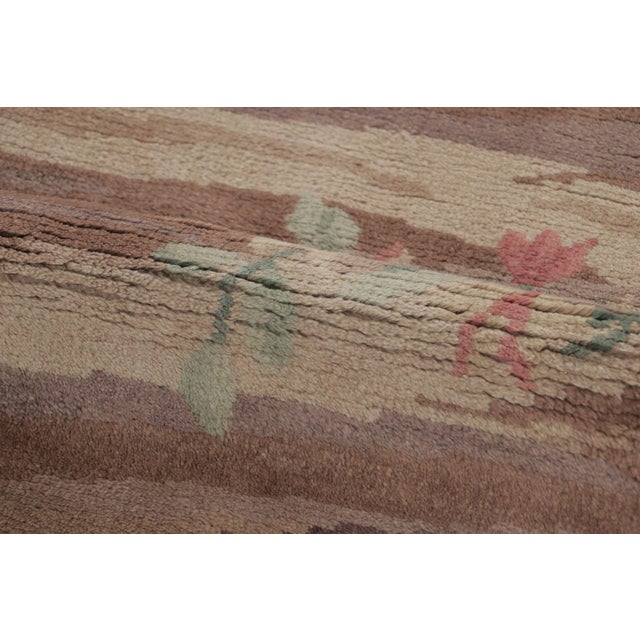 Rug & Kilim’s Modern Spanish European Rug in Brown With Floral Patterns “Bilbao” For Sale In New York - Image 6 of 7
