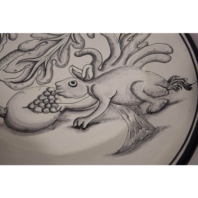 Folk Art Manolo Contreras Mexican Folk Art Plate With Rabbit – 20” For Sale - Image 3 of 6