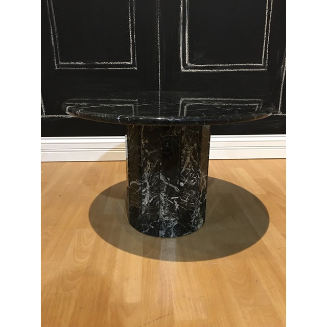 Modern Black Marble Two-Piece Side Table For Sale - Image 4 of 4