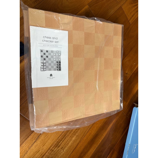 Michael Graves Vintage Post Modern Michael Graves Chess and Checkers Set, Unsued For Sale - Image 4 of 7