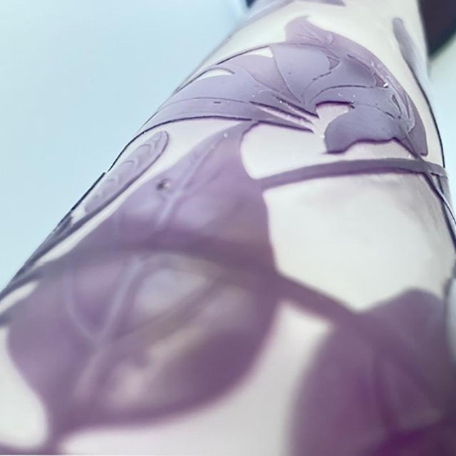 Antique Cut Glass Vase with Enamel Decoration by Émile Gallé, 1890s For Sale - Image 3 of 15