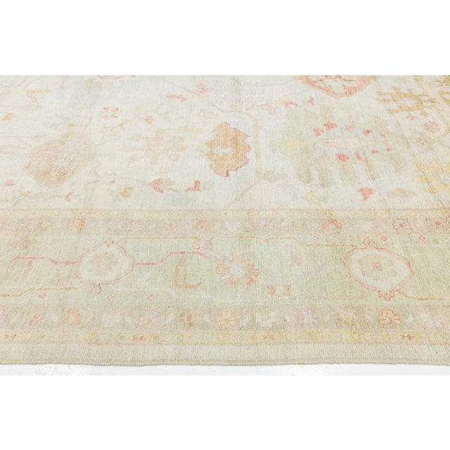 Grand Scale Modern Oushak Style Rug 14' X 19' Hand-Knotted Wool For Sale In New York - Image 6 of 11