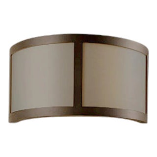 Penny Bronze With Oyster Fabric Diffuser Wall Light For Sale