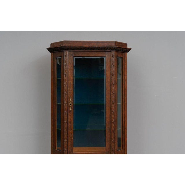 Brown Art Nouveau Display Cabinet in Oak, Early 20th Century For Sale - Image 8 of 18