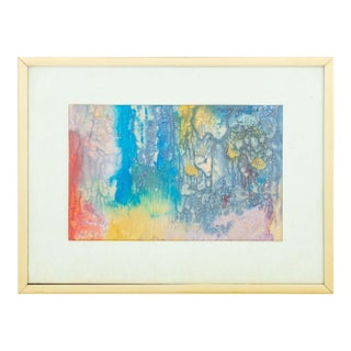 Contemporary Abstract Stain Painting Oil on Canvas For Sale