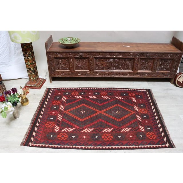 1980s Vintage Handwoven Afghan Kilim Rug, 1980s For Sale - Image 5 of 11