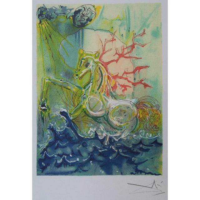 Salvador DALI (1904-1989) Neptune Color lithograph Signed in the plate On Arches Vellum 36 x 56 cm (c. 14 x 22 inches)...