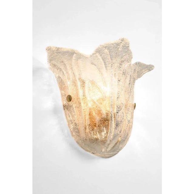 1970s Large Murano Glass Wall Sconces in the style of Venini, Italy, 1970s, Set of 2 For Sale - Image 5 of 8