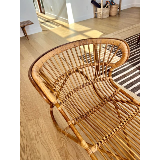 1960s 1960s Rare Rattan Chaise Attributed to Franco Albini For Sale - Image 5 of 6
