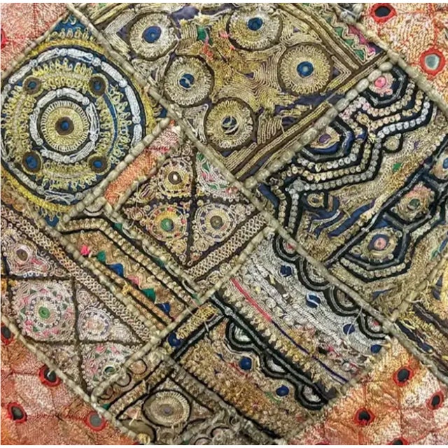 Indian Indian Rajhistani Mirror Embroidered Pillows For Sale - Image 3 of 4