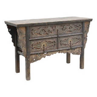 Antique Chinese Elm Shanxi Province Hall Cabinet/Altar Table For Sale