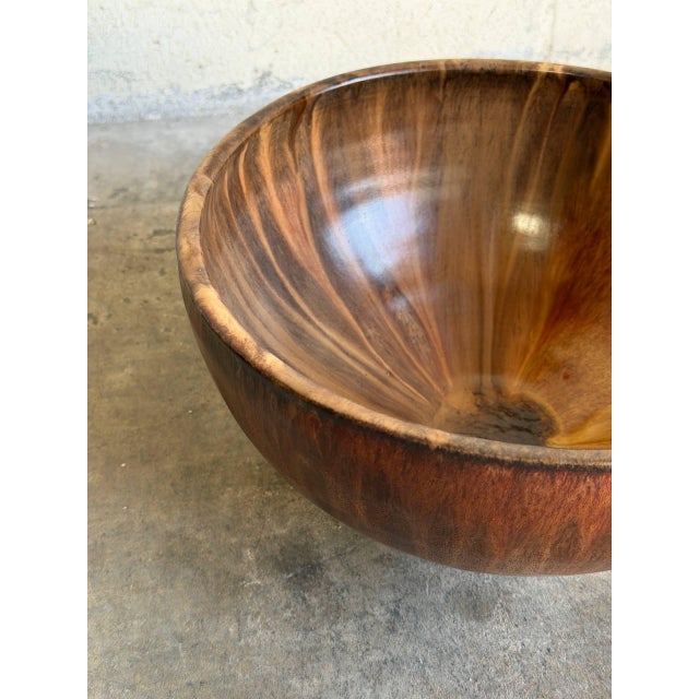 Brown Large Brown Drip Glaze Ceramic Bowl 1960s Mid-Century Modern For Sale - Image 8 of 10