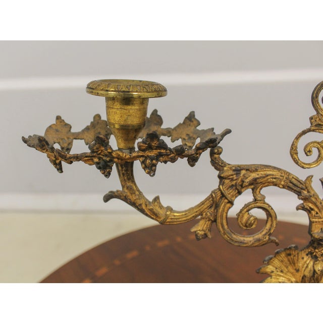 Vintage Brass & Marble Candelabra For Sale In Philadelphia - Image 6 of 11