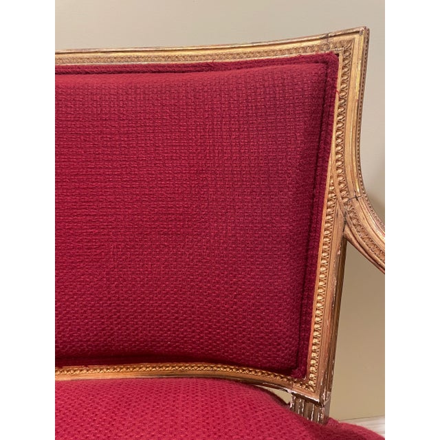 French Late 19th Century French Louis XVI Gilded Loveseat For Sale - Image 3 of 7