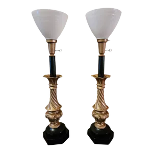 Pair of Mid 20th Century Hollywood Regency Torchiere Lamps
