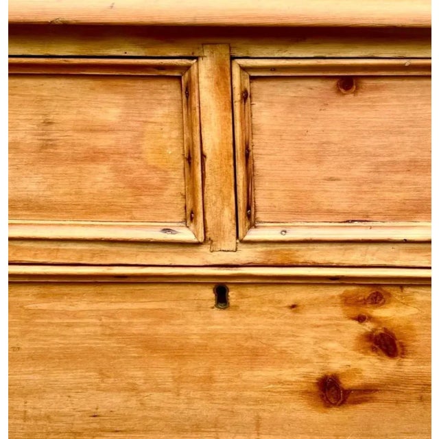 Wood 19th C. English Signed Scrubbed Pine Commode For Sale - Image 7 of 12