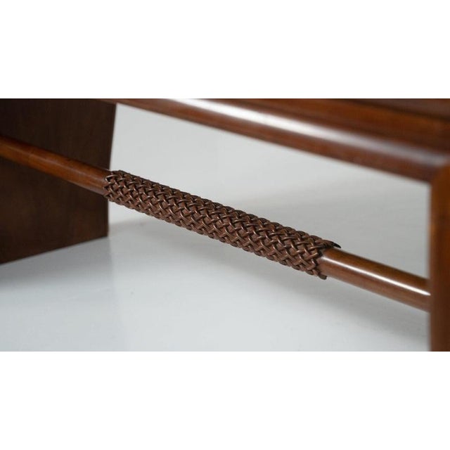Brown Large Mid-Century Modern Wood Desk attributed to Osvaldo Borsani, Italy, 1950s For Sale - Image 8 of 18