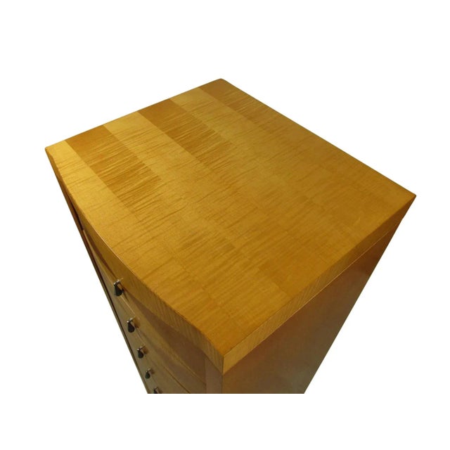 Baker Furniture Company 1980s Modern Tiger Maple Chest by Baker For Sale - Image 4 of 12