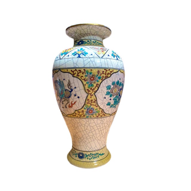 Asian Large Vintage Japanese Pegasus Vase For Sale - Image 3 of 9