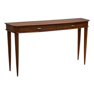 Walnut Console Table, Italy, Mid-20th Century For Sale