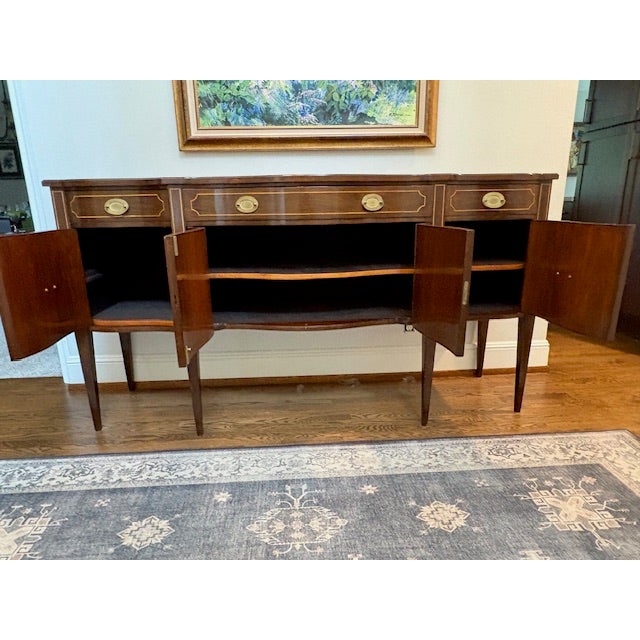 Wood 1980s George Hepplewhite Inspired Sideboard For Sale - Image 7 of 13