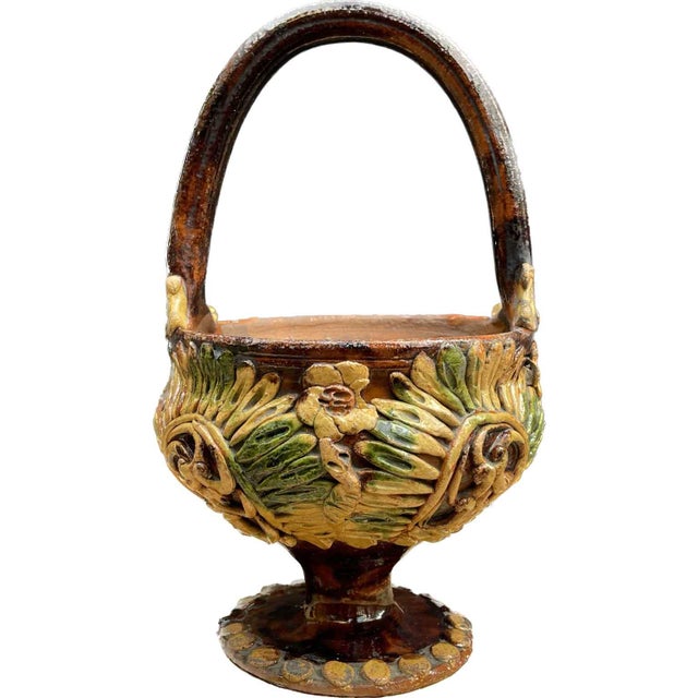 Ceramic Antique Ceramic Brazier with Handle, 1800 For Sale - Image 7 of 7
